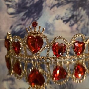 Elegant Red Heart Tiara